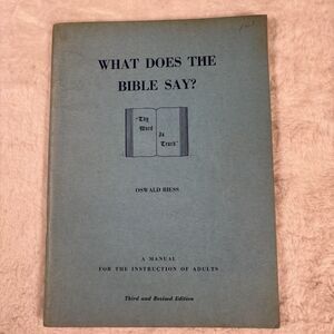 what does the bible say oswald riess Vintage Bible Study Christianity Book